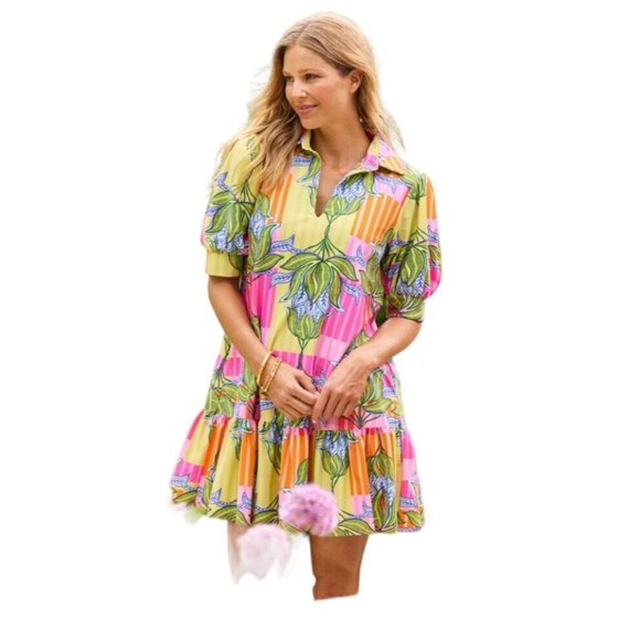 Jude Connally Tierney Mini Dress Women's Medium Lotus Print NEW W/TAGS $248 - Picture 11 of 11